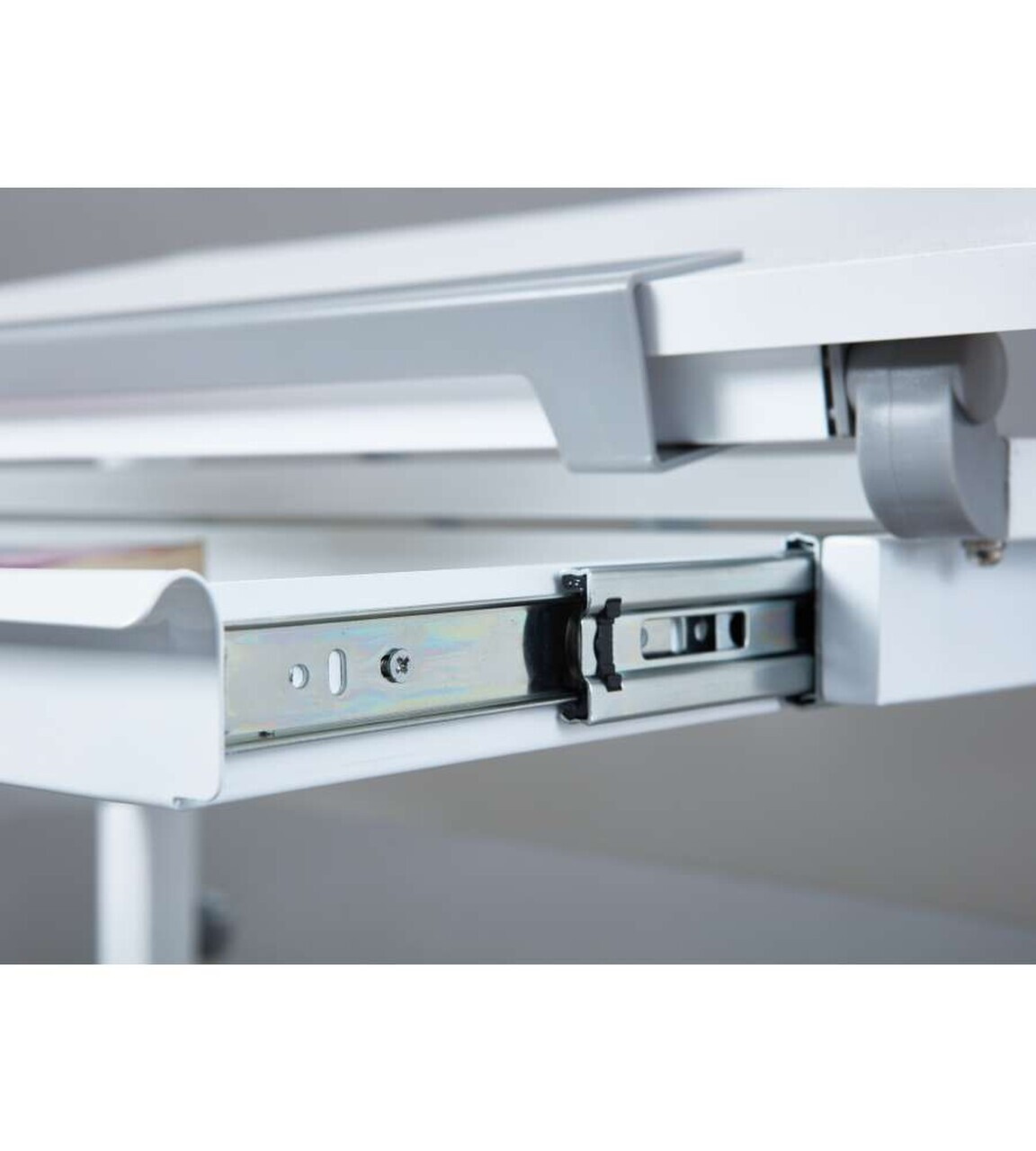 Birou pentru copii reglabil pe inaltime Studare, Inter Link, 110x68x55-78 cm, MDF, alb/gri - view 9