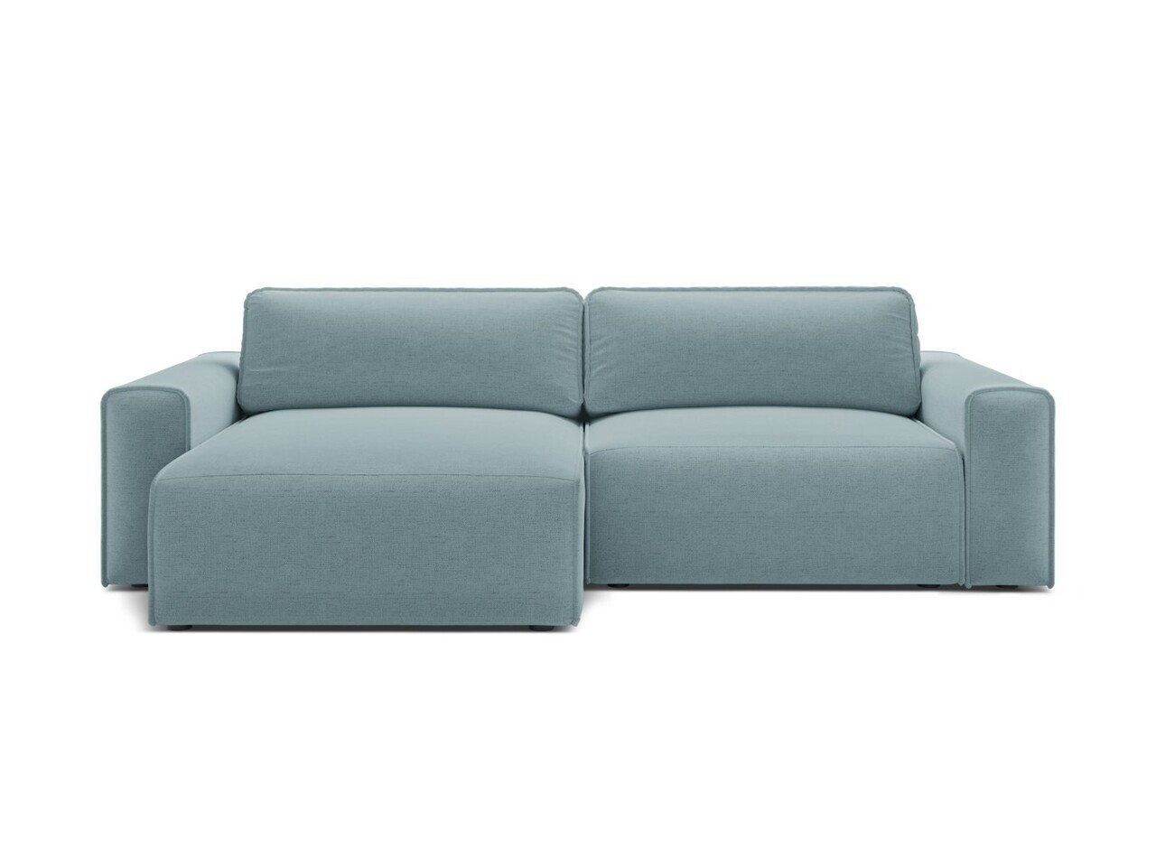 Coltar extensibil stanga 3 locuri, Victor, Micadoni Home, 246x148x83 cm, tesatura structurata, albastru deschis