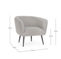 Fotoliu Avril, Bizzotto, 76 x 70 x 68 cm, otel/catifea, gri