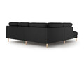 Coltar stanga 4 locuri, Eden, Micadoni, 267x234x90 cm, catifea, negru
