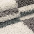 Covor Shaggy Kenya, Blue Line, Decorino, 100x200 cm, polipropilena, gri/alb