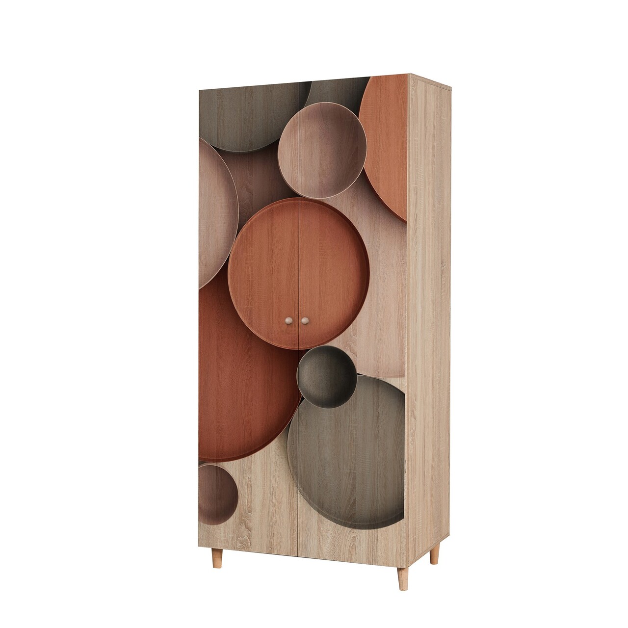Dulap pentru haine, Vella, Lidya 2 -976, 90x192x52 cm, PAL, Sonomo - 2 | YEO