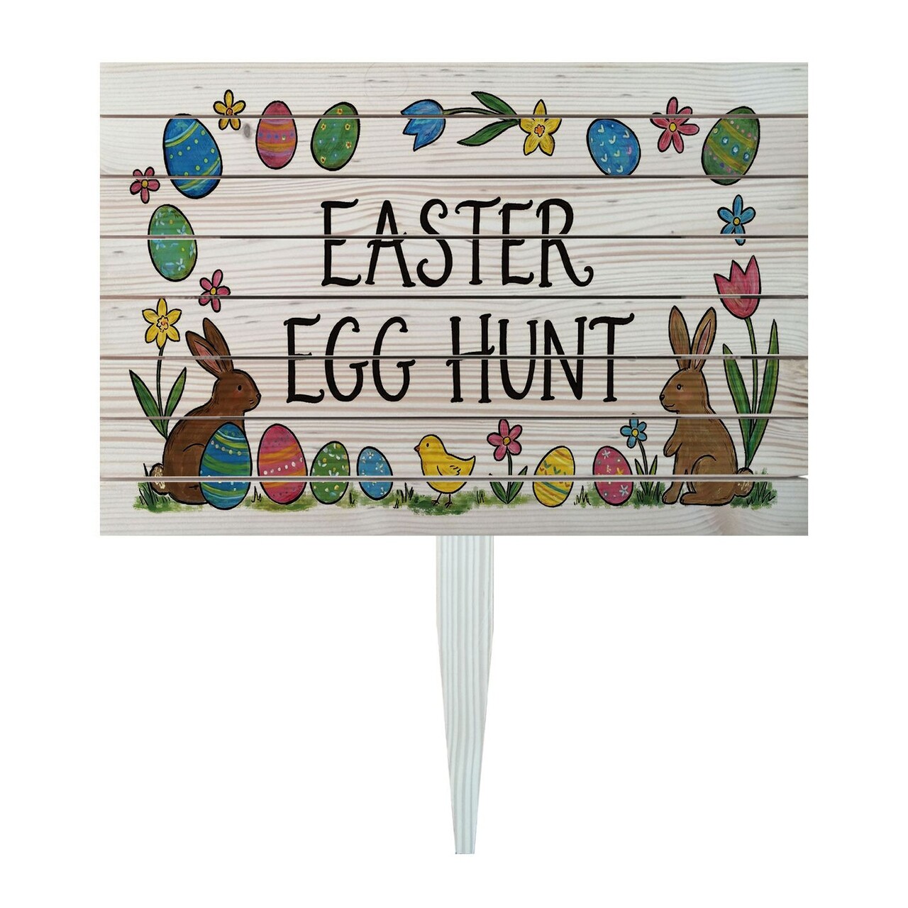 Semn de curte, Easter Egg Hunt, 58x38 cm, Multicolor - imagine 3