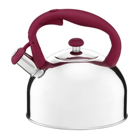Ceainic cu maner colorat Tropical, Ambition, 2.3 L, inox, rosu