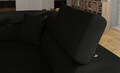 Coltar extensibil dreapta 4 locuri, ELTAP, Anton, 272x203x85 cm, lemn/poliester, negru