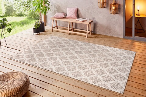 Covor Flat, White Label, 120x170 cm, polipropilena, crem/maro