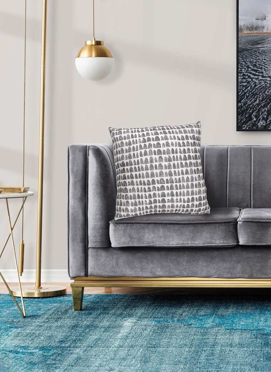 Perna, YST0404, 45x45 cm, Poliester, Alb / Gri închis - 1 | YEO