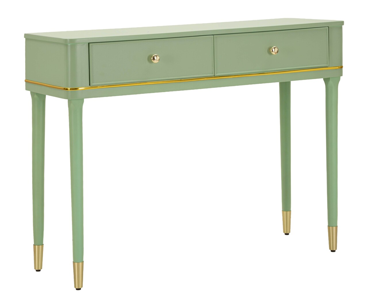 Consola, Mauro Ferretti, Camille, 101x37x78 cm, lemn de pin, verde/auriu - view 8