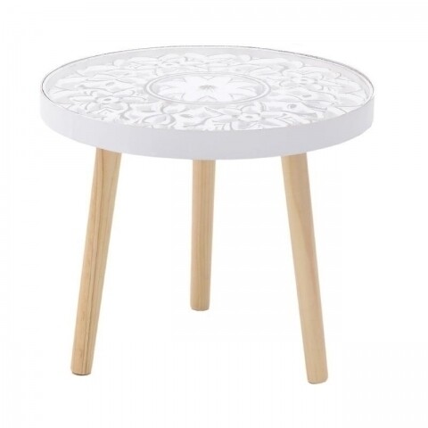 Masuta de cafea InArt, 42x35 cm, White/Natural
