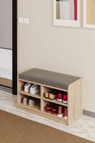 Suport pentru pantofi, Hanah Home, Harran, 35x80x47 cm, Stejar Sonomo