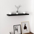 Raft de perete, Minerva, Gizli 80, 80x3 cm, PAL, Negru