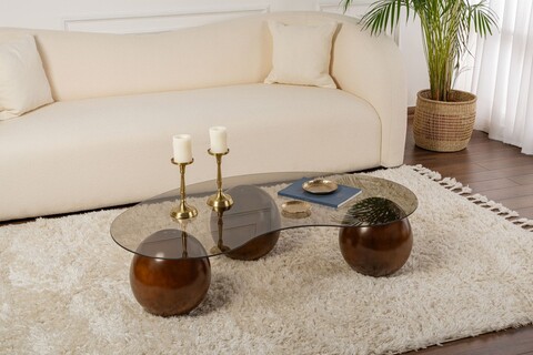 Masuta de cafea, Cerritos, Sphere, Nuc / Bronz