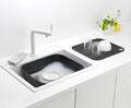 Bol de spalat cu tava de picurare, Brabantia, SinkSide, 37.4x34.4x16.1 cm, plastic, gri inchis
