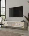 Comoda TV, Hanah Home, Orion, 150x44.6x29.6 cm, PAL , Alb/Auriu