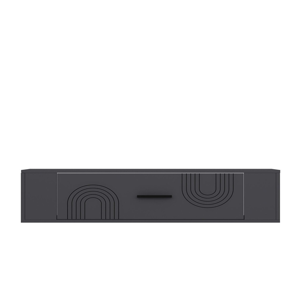 Comoda TV, Hanah Home, Restol 2, 120x33.2x26.4 cm, PAL , Antracit - view 4
