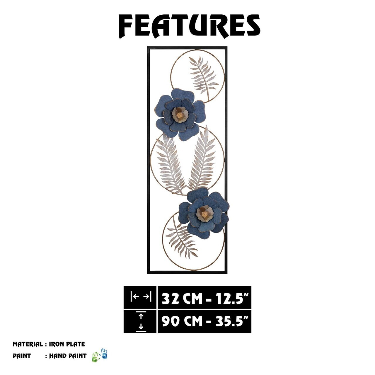 Decoratiune de perete, Menguen, Metal, Grosime: 0,6 mm, Multicolor — imaginea 8