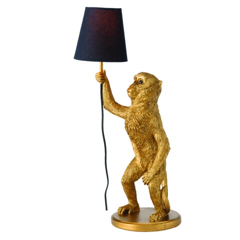Lampa de masa Monkey Saru, Boltze, 30x21x60 cm, 1 x E27, 60W, polirasina, auriu Boltze imagine 2022 by aka-home.ro