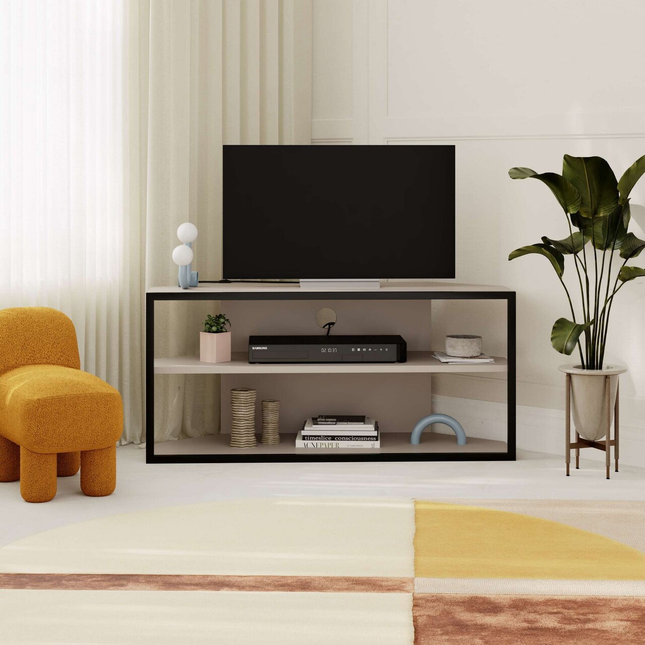 Comoda TV, Hanah Home, Echo, 98x45x37 cm, PAL, Mocha - view 2