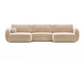 Coltar panoramic extensibil 5 locuri, Tonale, Cosmopolitan Design, 362x149x88 cm, catifea, bej migdala
