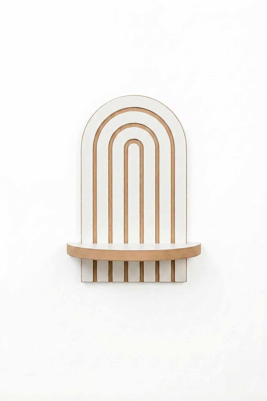 Raft de perete, Hanah Home, Artmtkwll1, 20x35x13 cm, Alb - view 6