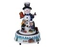 Decoratiune luminoasa Snowman and children, 20 LED-uri, 15.5x22 cm, multicolor