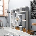 Biblioteca, Zena Home, Labrina 875ZNA3627, 134 x 134 x 22 cm, pal melaminat, alb