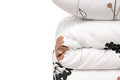Lenjerie de pat dubla, Atlantis - White, Eponj Home, 65% bumbac/35% poliester