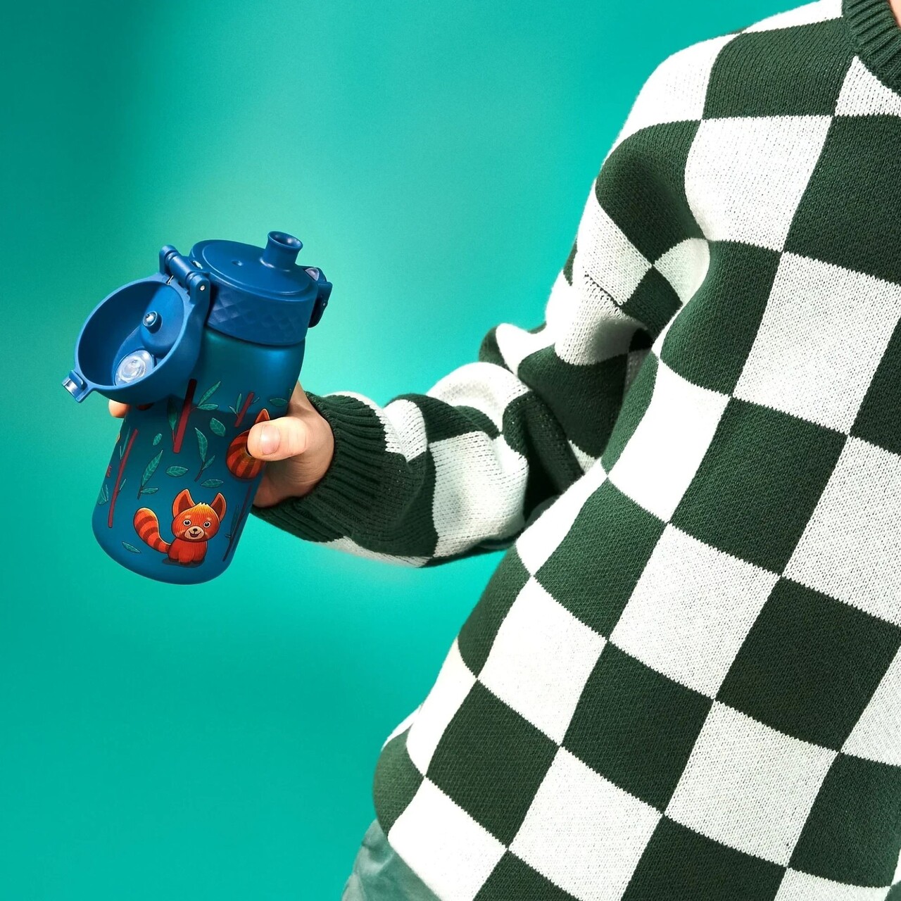 Sticla apa pentru copii, recyclon, 350ml, Red Pandas - Ion8 - imagine 8