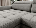 Coltar extensibil stanga 4 locuri ELTAP, LT-04AUB, Berrto, 306x165x100 cm, lemn/poliester, gri deschis