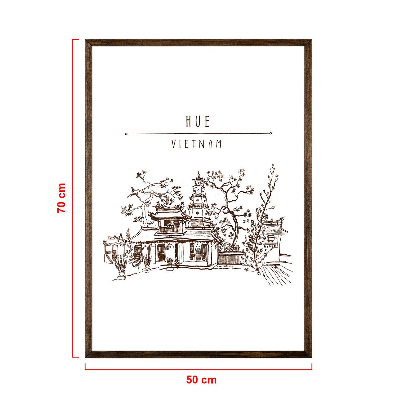 Tablou decorativ, TD083, Lemn, Desenat manual, Natural