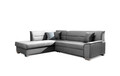 Coltar extensibil stanga 4 locuri ELTAP, BR52, Bergen, 247x214x83 cm, lemn/poliester, gri