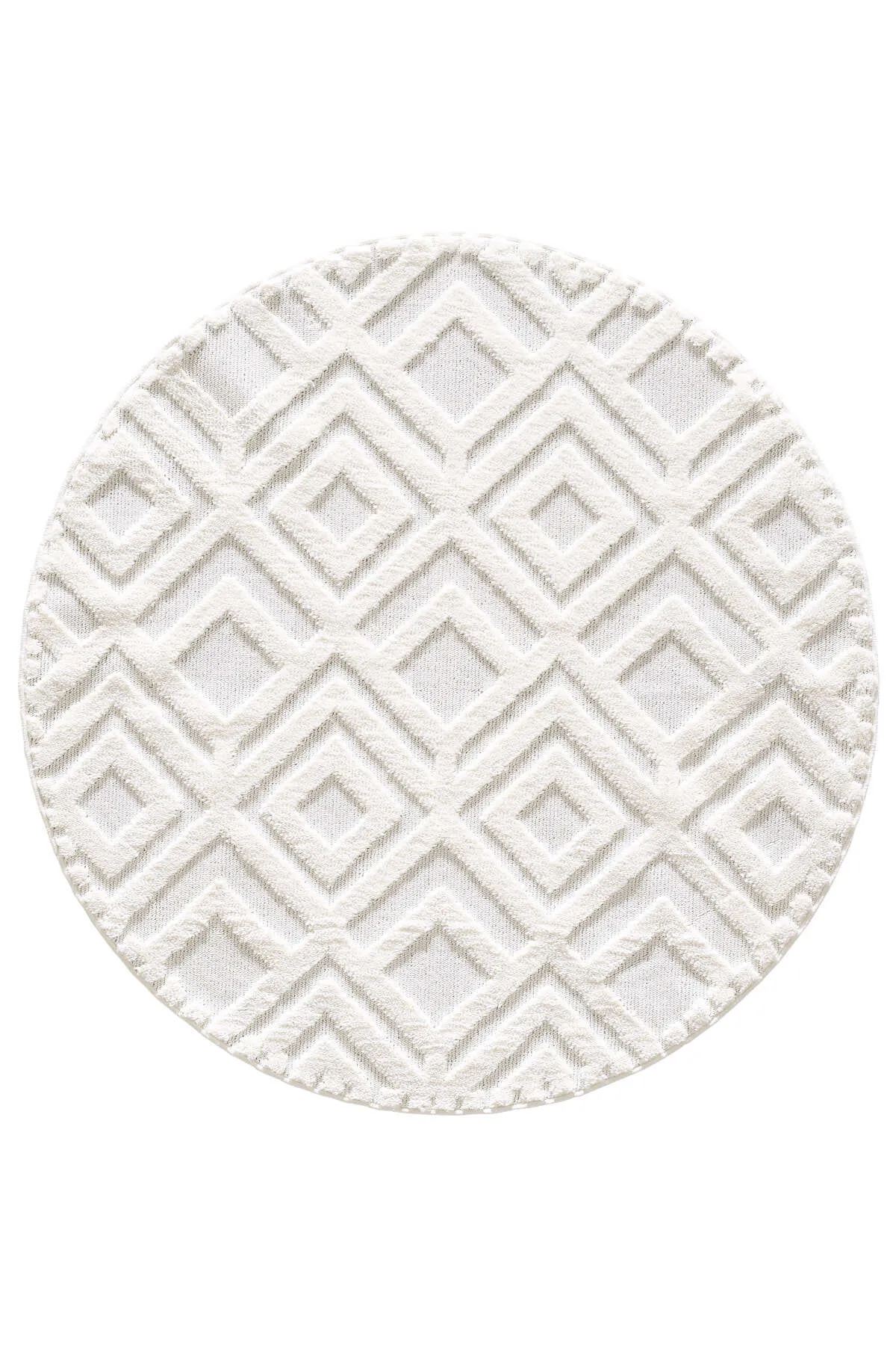 Covor, 830B Round, 100x100 cm, Polipropilena, Crem