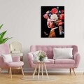 Tablou decorativ Girl with Flowers, Versa, 60x80 cm, sticla