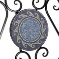 Scaun de gradina pliabil Mosaic Blue, Versa, 39 x 50 x 92 cm, metal