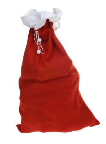 Sac pentru cadouri santa, 60x90 cm, poliester, alb/rosu