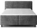 Pat continental tapitat cu lada depozitare, 140x200 cm, ELTAP, Cortiko, lemn/poliester, gri inchis