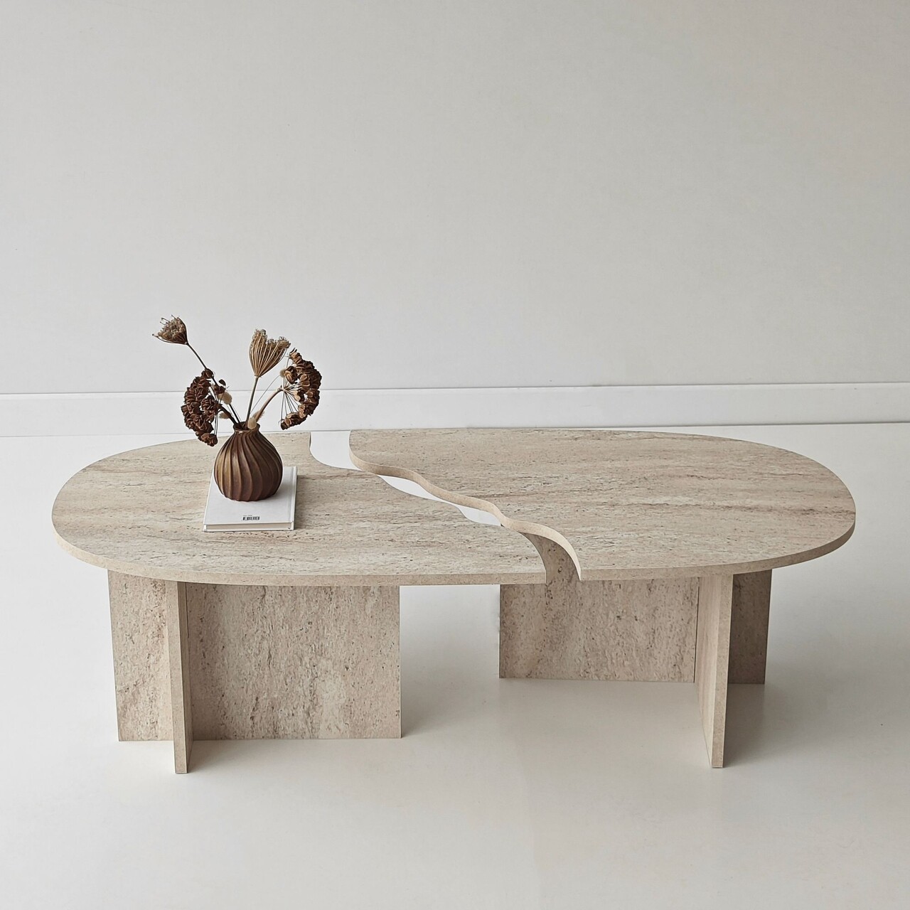 Masuta de cafea, Hanah Home, Missisipi, 120x38x60 cm, Travertin - view 4