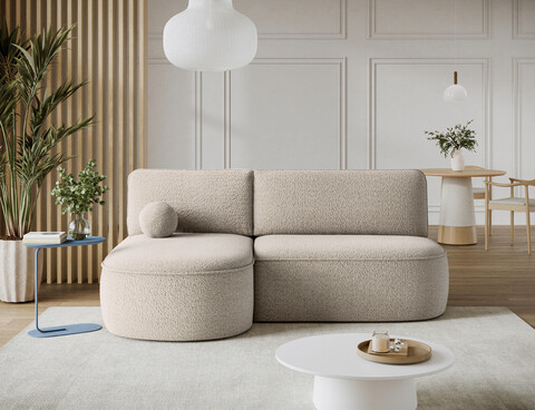 Coltar extensibil stanga 3 locuri ELTAP, LT-18ROY, Livosa, 220x144x93 cm, lemn/poliester, bej inchis