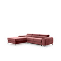 Coltar extensibil stanga 3 locuri ELTAP, LT-24VE, Grayson, 278x205x92 cm, lemn/poliester, roz