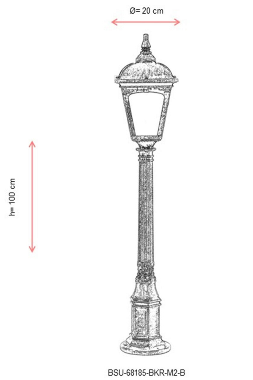 Lampadar de exterior, Avonni, 685AVN1235, Plastic ABS, Maro