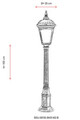 Lampadar de exterior, Avonni, 685AVN1235, Plastic ABS, Maro