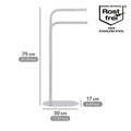 Suport pentru prosoape Levante, Wenko, 30x17x79 cm, inox, argintiu lucios