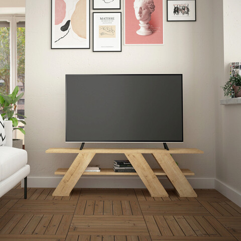 Comoda tv, decortie, fella, 140x40x34 cm, stejar
