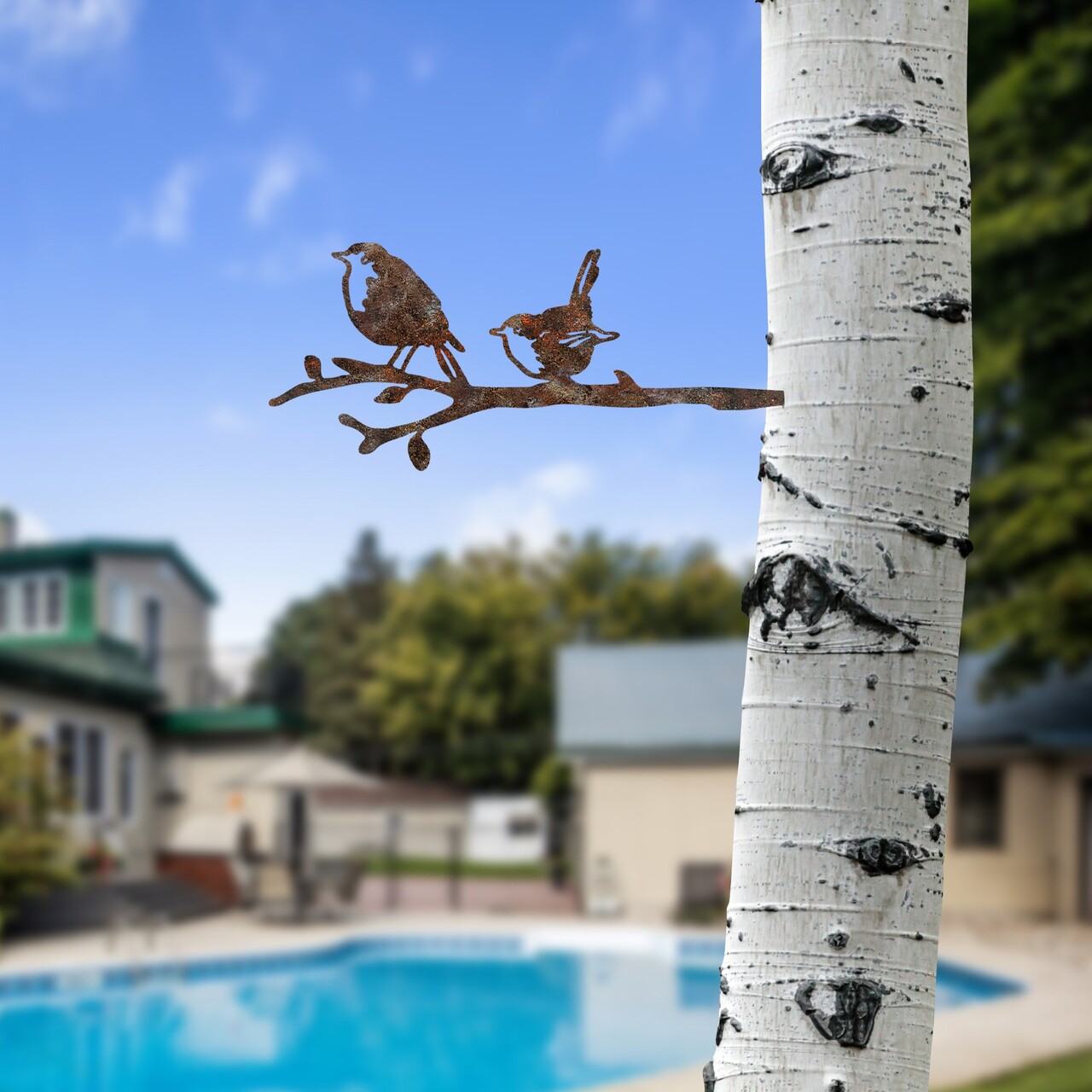 Obiect decorativ de grădină, Bird On The Branch 03, 55x22 cm, Maro - view 3
