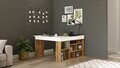 Birou  CT5 - AW, Locelso, 129x120x72 cm, PAL, natural/alb