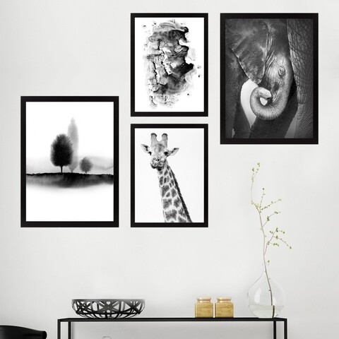 Set 4 tablouri decorative, SET_002, Lulu, 24×29 cm/34×44 cm, plastic 24x29