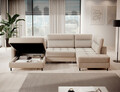 Coltar extensibil stanga 4 locuri ELTAP, LT-18RAQ, Berrto, 306x165x100 cm, lemn/poliester, bej