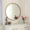 Oglinda decorativa, Neostill, Gold Metal Çerçeve Yuvarlak Ayna A708, 60x60x2 cm, Metal, Auriu