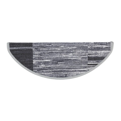 Covor scari Phoenix Semirotund, Decorino, 23x64 cm, poliamida, gri