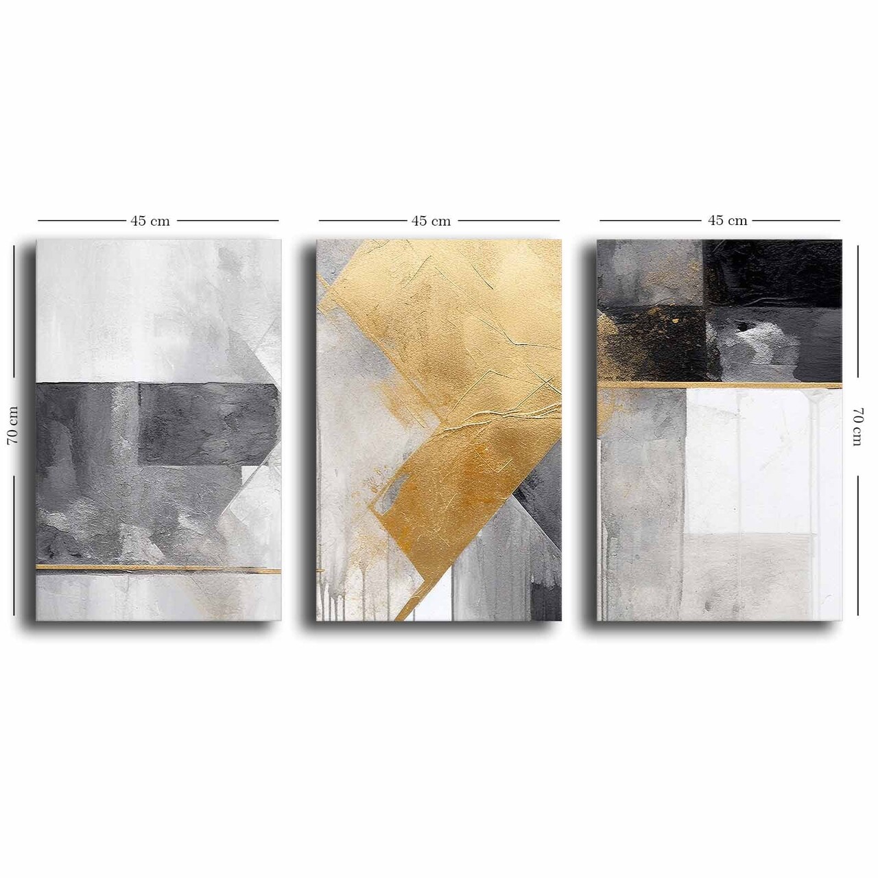 Set 3 tablouri decorative, 3P4570GSC-020, Lemn, Multicolor - view 4